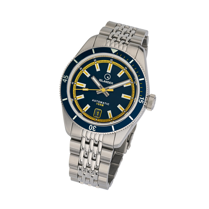 Islander Port Jefferson Skin Diver Automatic Watch with Navy Blue Dial #ISL-297