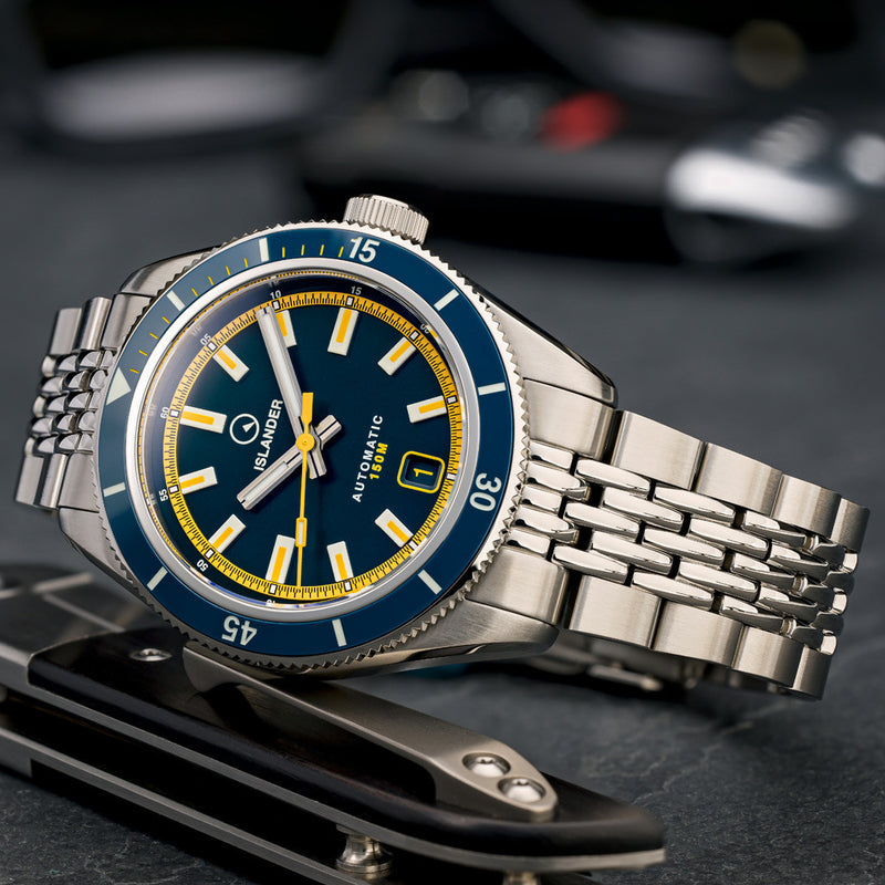 Islander Port Jefferson Skin Diver Automatic Watch with Navy Blue Dial #ISL-297
