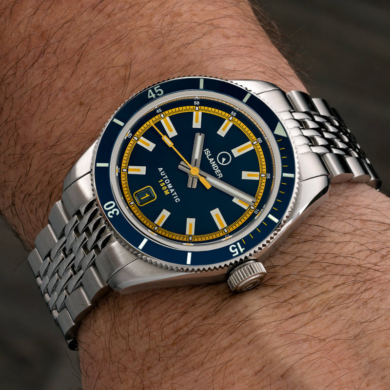 Islander Port Jefferson Skin Diver Automatic Watch with Navy Blue Dial #ISL-297