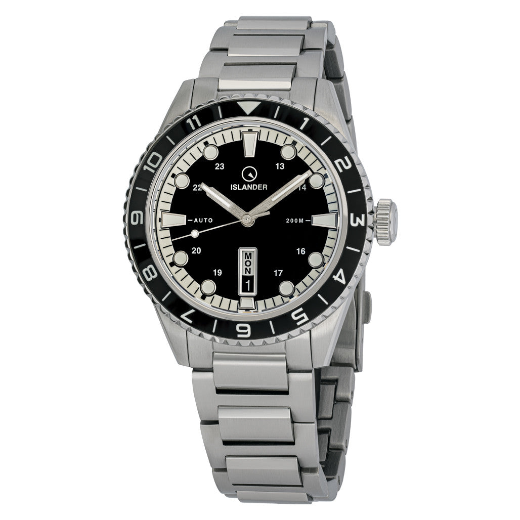 Islander Greenport 39mm Dive Watch with Black and White Dial #ISL