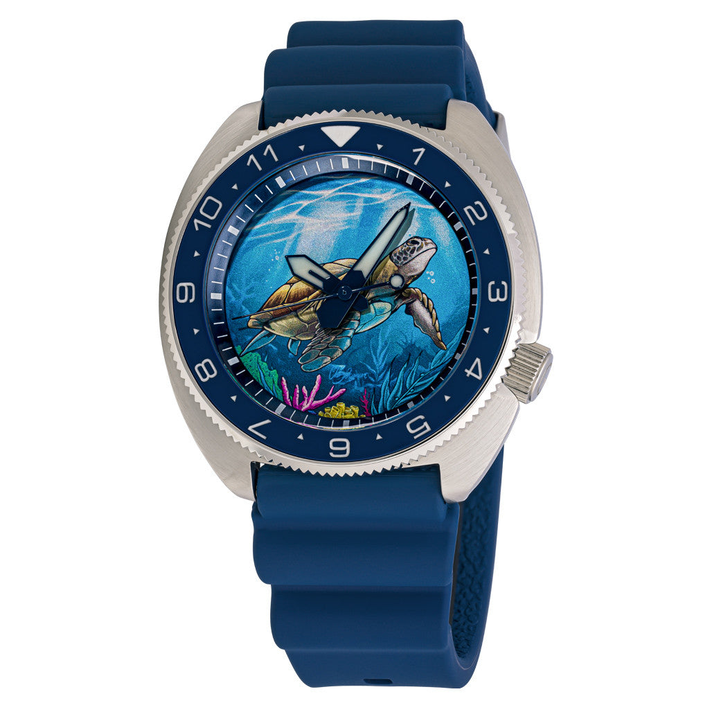 Islander Automatic Turtle Dive Watch with Blue Dial #ISL-301 — Long ...