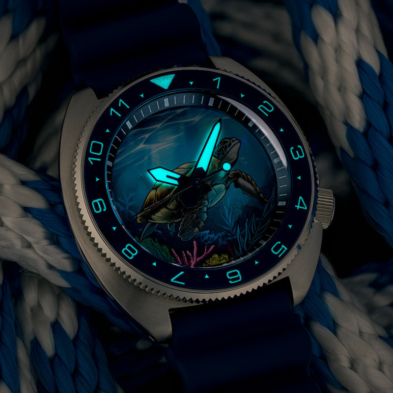 Islander Automatic Turtle Dive Watch with Blue Dial #ISL-301