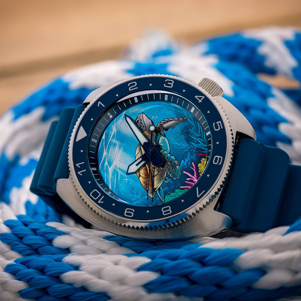 Islander Automatic Turtle Dive Watch with Blue Dial #ISL-301