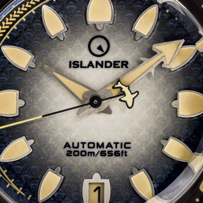 Islander Hudson "Harpoon Diver" 40mm Watch with Degrading Black Dial #ISL-302