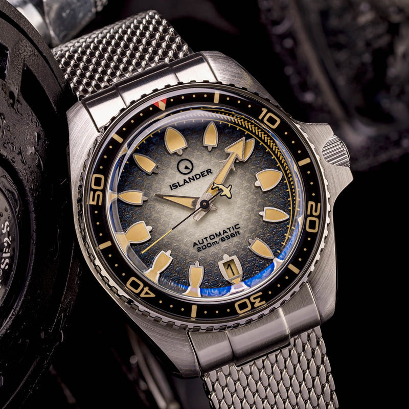 Islander Hudson "Harpoon Diver" 40mm Watch with Degrading Black Dial #ISL-302