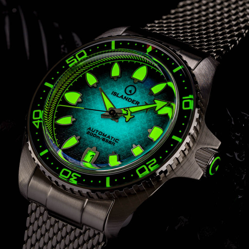 Islander Hudson "Harpoon Diver" 40mm Watch with Degrading Black Dial #ISL-302