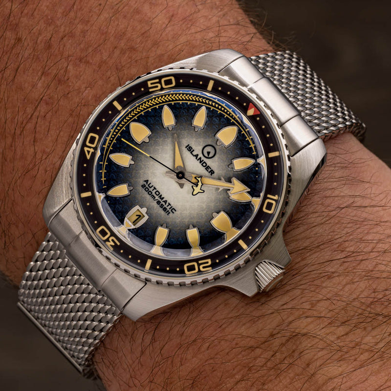 Islander Hudson "Harpoon Diver" 40mm Watch with Degrading Black Dial #ISL-302