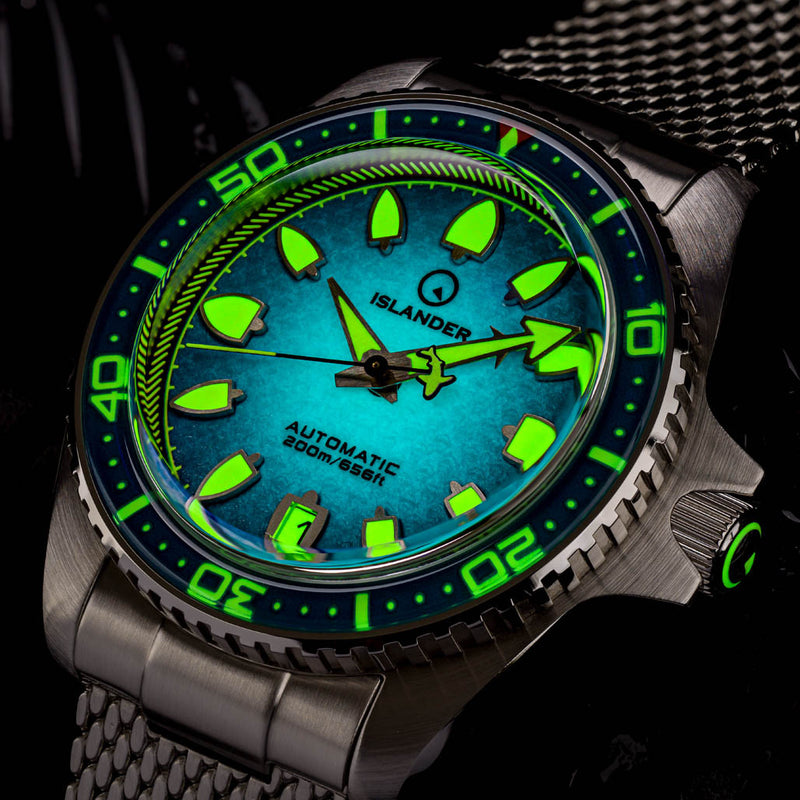 Islander Hudson "Harpoon Diver" 40mm Watch with Degrading Sea Blue Dial #ISL-303