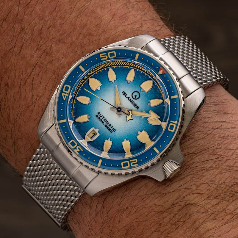 Islander Hudson "Harpoon Diver" 40mm Watch with Degrading Sea Blue Dial #ISL-303
