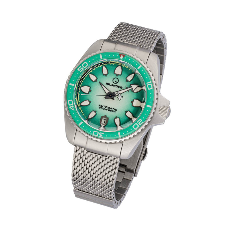 Islander Hudson "Harpoon Diver" 40mm Watch with Degrading Sea Green Dial #ISL-305