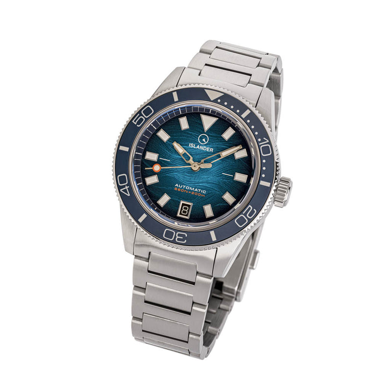 Islander Bayport Automatic Dive Watch with Blue Wave Dial #ISL-311