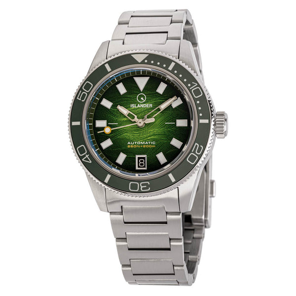 Islander Bayport Automatic Dive Watch with Green Wave Dial #ISL-312