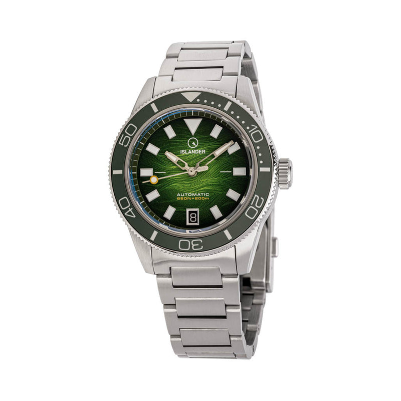 Islander Bayport Automatic Dive Watch with Green Wave Dial #ISL-312