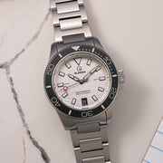 Islander Bayport Automatic Dive Watch with Silver-White Wave Dial #ISL-313