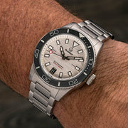 Islander Bayport Automatic Dive Watch with Silver-White Wave Dial #ISL-313