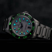 Islander Bayport Automatic Dive Watch with Silver-White Wave Dial #ISL-313