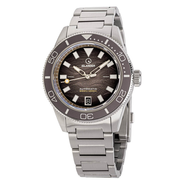 Islander Bayport Automatic Dive Watch with Warm Grey Wave Dial #ISL-314