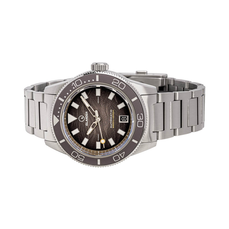Islander Bayport Automatic Dive Watch with Warm Grey Wave Dial #ISL-314