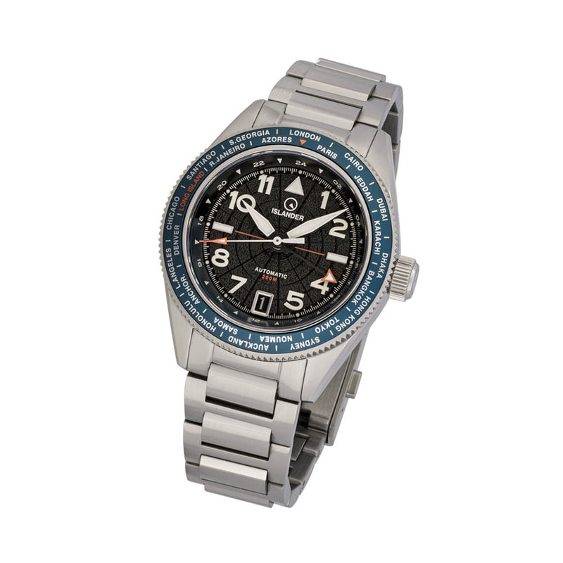 Islander Calabro GMT World Time Automatic Watch with Anthracite Dial #ISL-316