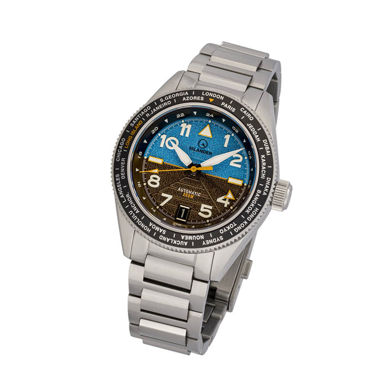 Islander Calabro GMT World Time Automatic Watch with Attitude Indicator Dial #ISL-318