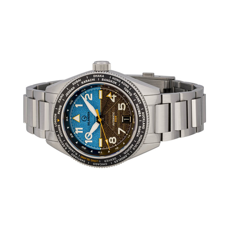 Islander Calabro GMT World Time Automatic Watch with Attitude Indicator Dial #ISL-318