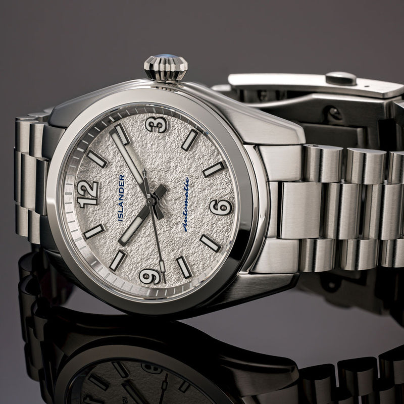 Islander Brookville Calligraphy Edition Watch with Silver Parchment Dial #ISL-319