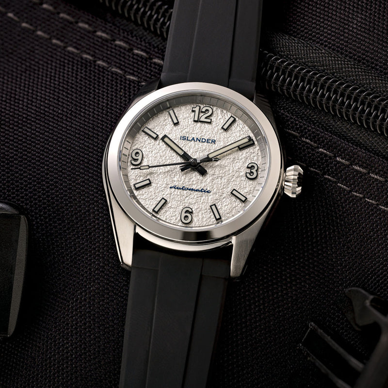 Islander Brookville Calligraphy Edition Watch with Silver Parchment Dial #ISL-319