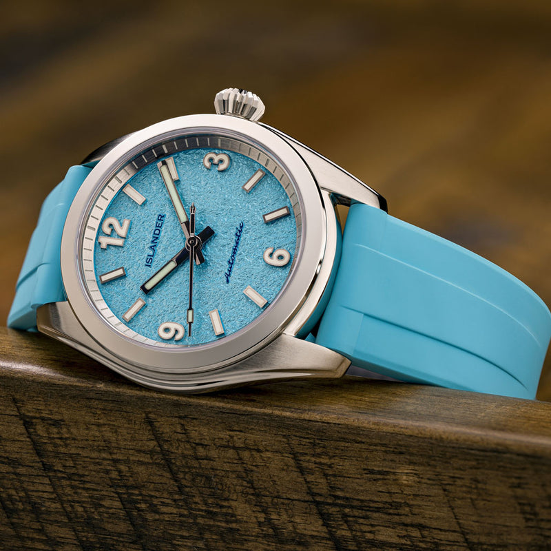 Islander Brookville Calligraphy Edition Watch with Blue Parchment Dial #ISL-320