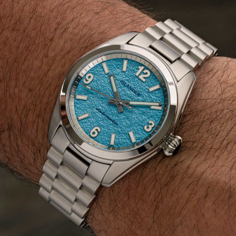 Islander Brookville Calligraphy Edition Watch with Blue Parchment Dial #ISL-320