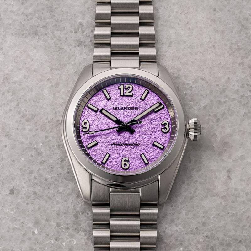 Islander Brookville Calligraphy Edition Watch with Lavender Parchment Dial #ISL-321