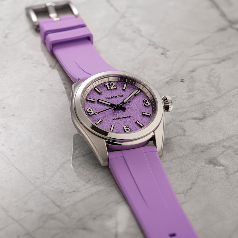 Islander Brookville Calligraphy Edition Watch with Lavender Parchment Dial #ISL-321
