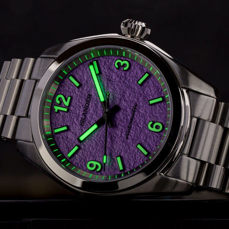 Islander Brookville Calligraphy Edition Watch with Lavender Parchment Dial #ISL-321