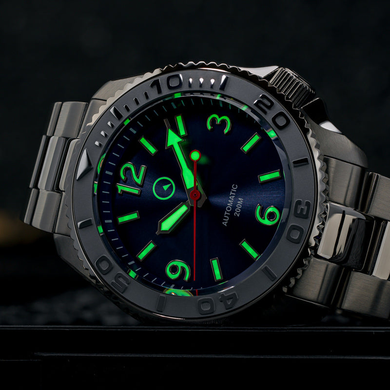 Islander Red October V2 Dive Watch with Radiant Blue Dial #ISL-323
