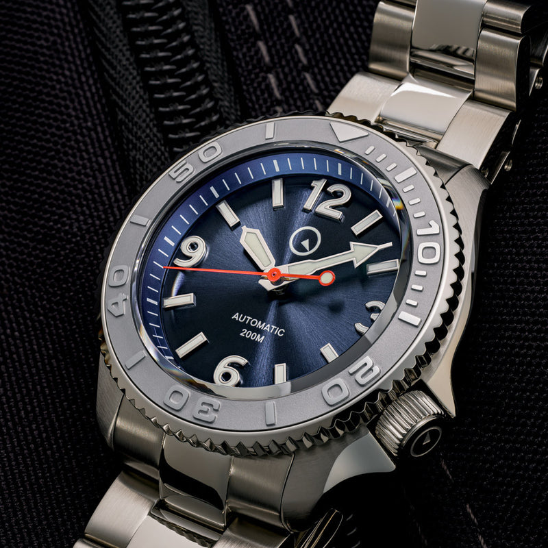 Islander Red October V2 Dive Watch with Radiant Blue Dial #ISL-323