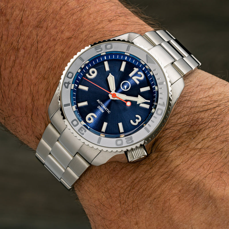 Islander Red October V2 Dive Watch with Radiant Blue Dial #ISL-323