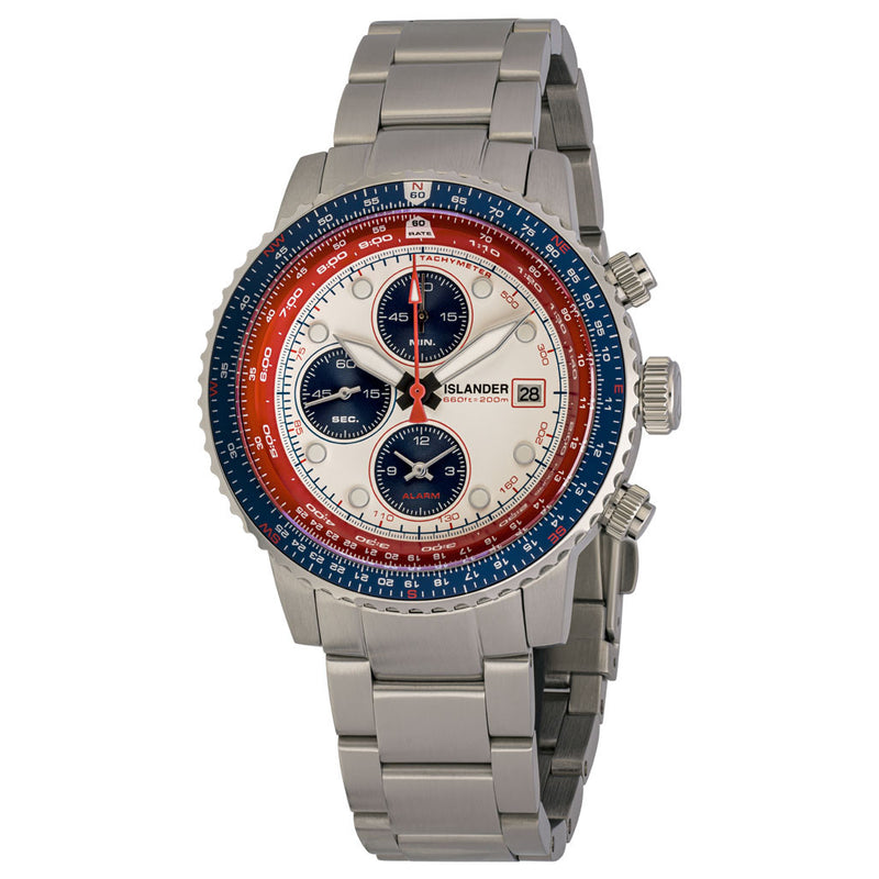 Islander Calverton Flight Chronograph Alarm Watch with White Dial #ISL-324
