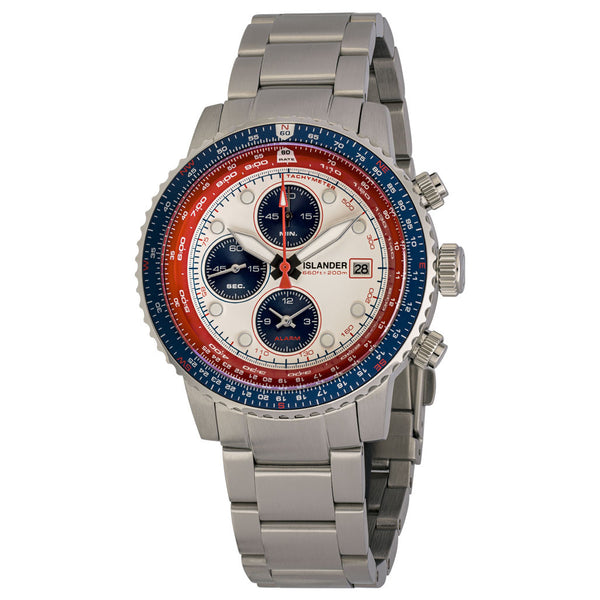 Islander Calverton Flight Chronograph Alarm Watch with White Dial #ISL-324