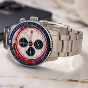 Islander Calverton Flight Chronograph Alarm Watch with White Dial #ISL-324