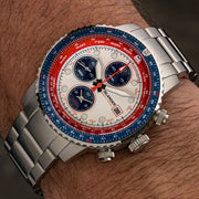 Islander Calverton Flight Chronograph Alarm Watch with White Dial #ISL-324