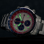 Islander Calverton Flight Chronograph Alarm Watch with White Dial #ISL-324
