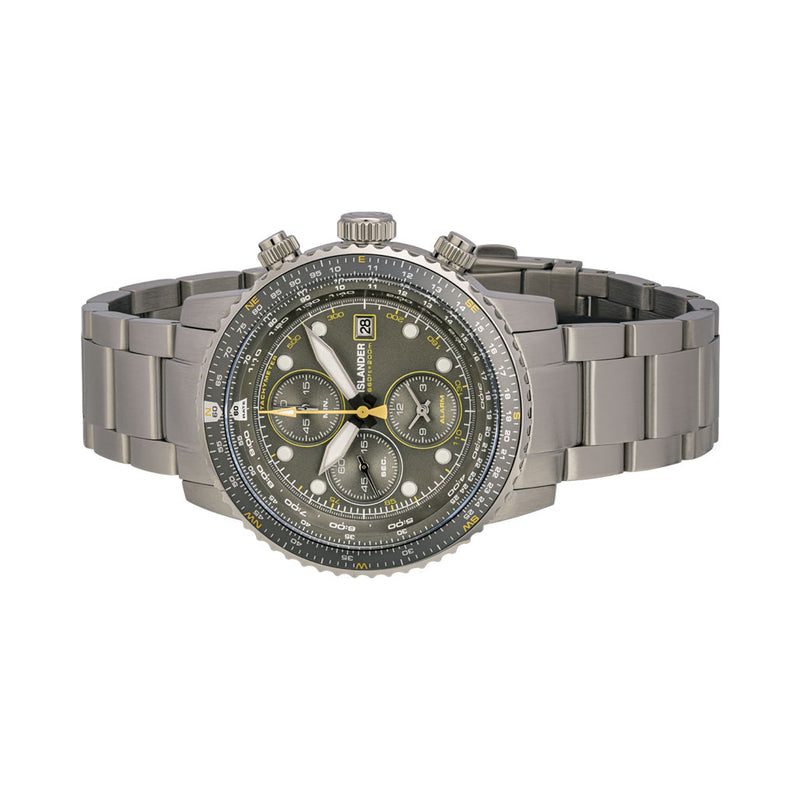 Islander Calverton Flight Chronograph Alarm Watch with Grey Dial #ISL-325