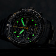 Islander Calverton Flight Chronograph Alarm Watch in IP Black #ISL-326