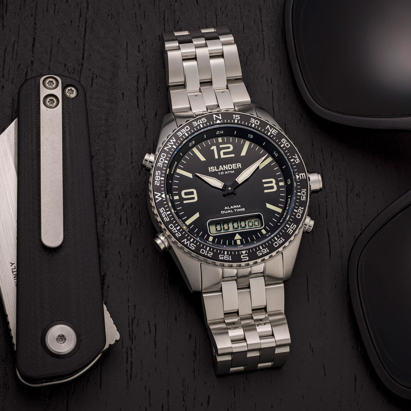 Islander Rocky Point Analog-Digital Watch with Black Dial #ISL-327
