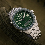 Islander Rocky Point Analog-Digital Watch with Green Dial #ISL-329