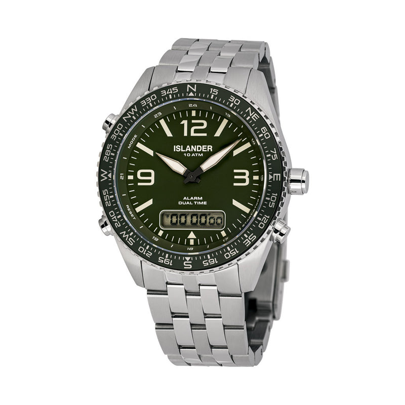 Islander Rocky Point Analog-Digital Watch with Green Dial #ISL-329