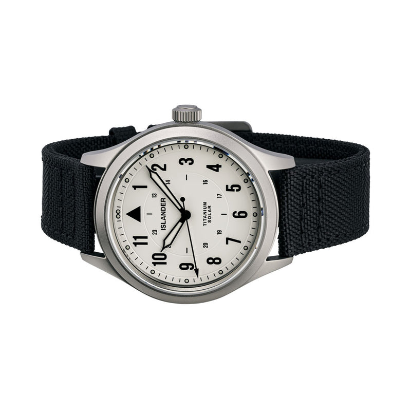 Islander Babylon HV1000 Titanium Solar Field Watch with White Dial #ISL-332