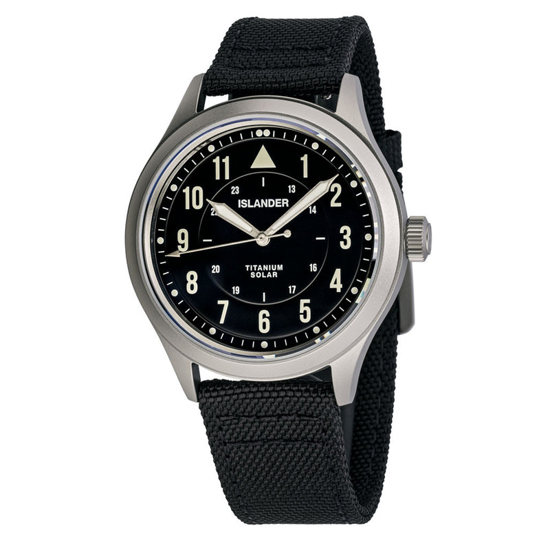 Islander Babylon HV1000 Titanium Solar Field Watch with Black Dial #ISL-333