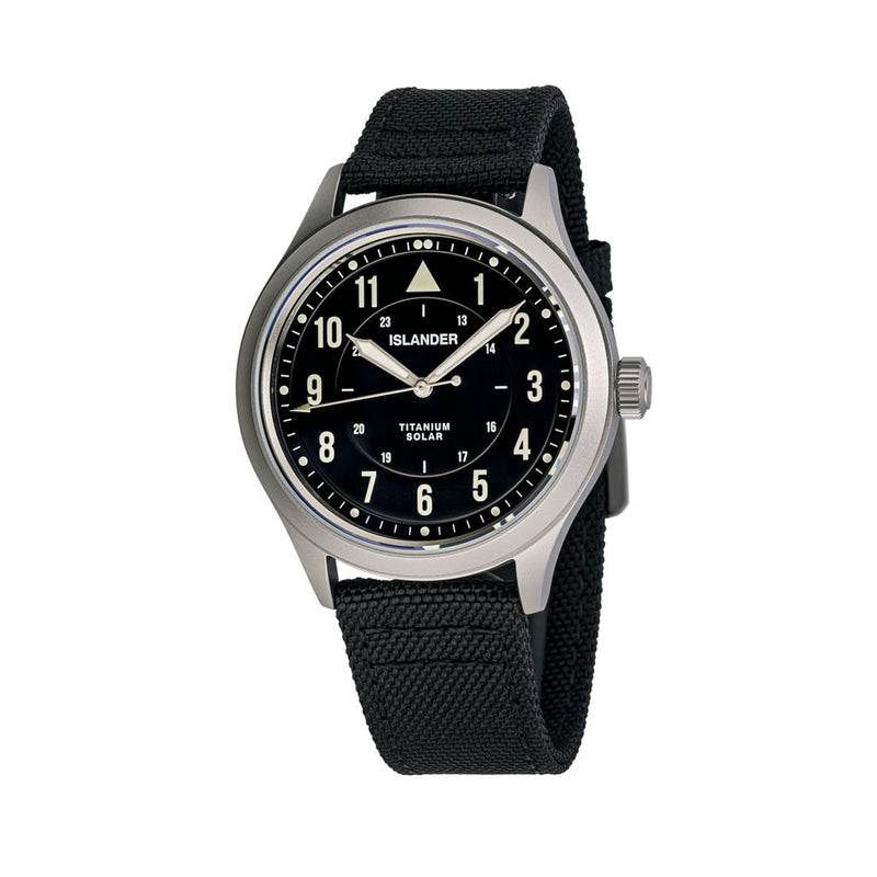 Islander Babylon HV1000 Titanium Solar Field Watch with Black Dial #ISL-333