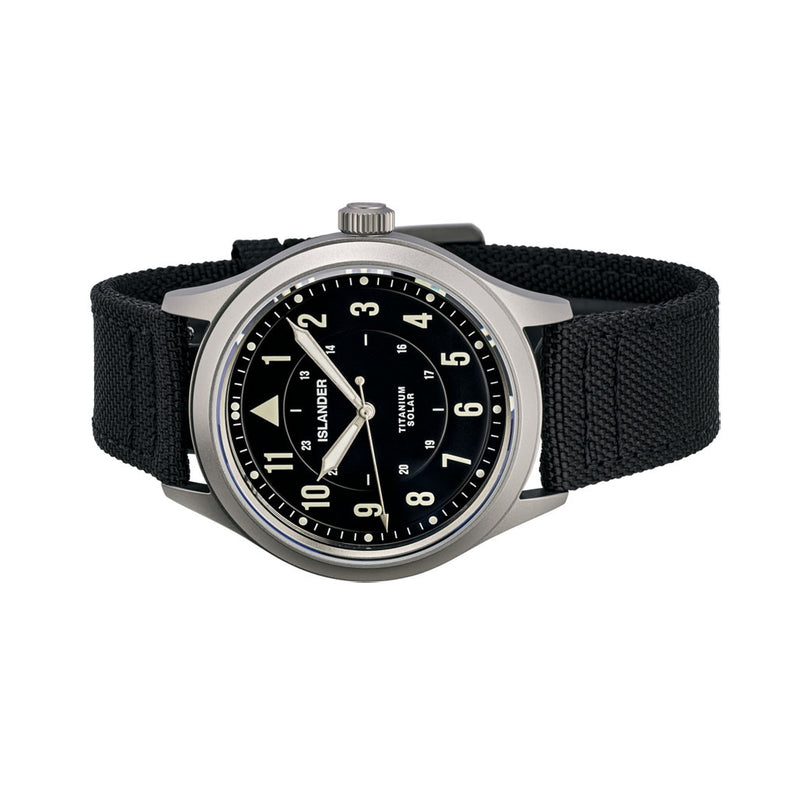 Islander Babylon HV1000 Titanium Solar Field Watch with Black Dial #ISL-333