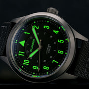 Islander Babylon HV1000 Titanium Solar Field Watch with Charcoal Dial #ISL-336